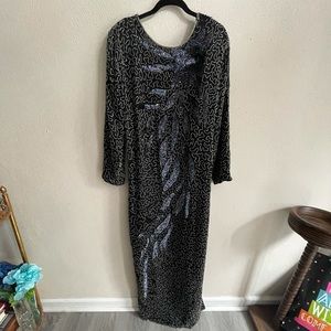 Vintage fully beaded sequin party dress Carina